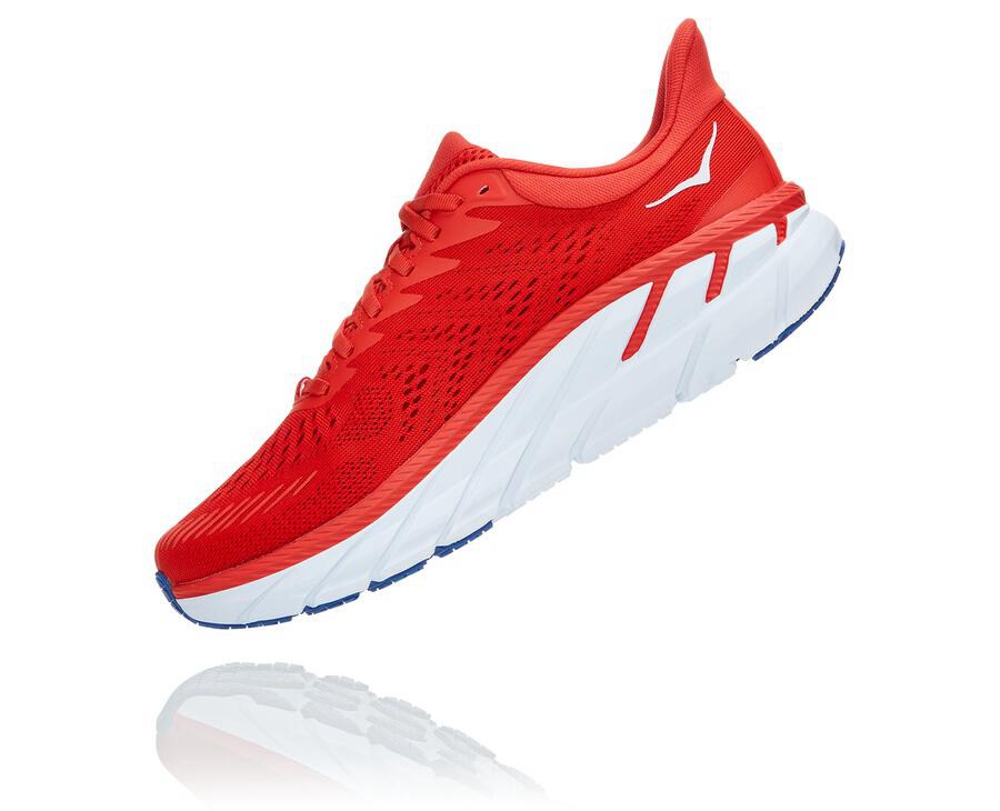 Tenis Hoka One One Hombre Rojos/Blancos - Clifton 7 - EQJH86329